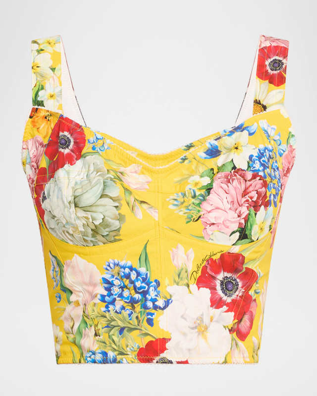 Floral Crop Bustier Top